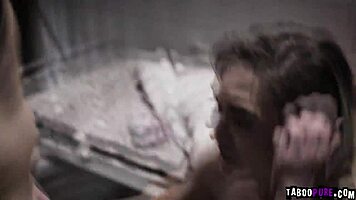 Strangers engage in taboo fucking and blowjob in prison cell with blonde teen 18+