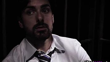 Strangers engage in taboo fucking and blowjob in prison cell with blonde teen 18+