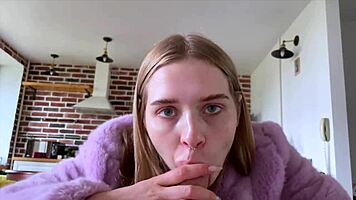 Winter Slut CaliforniaBabe Warmed Up in Pink Fur Coat