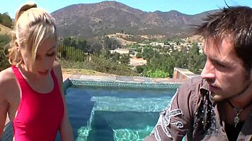 fabulous poolside banging with a stunning blonde girl
