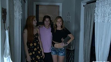 wild photoshoot turns into cock swapping with sexy milf teen married young amateurs