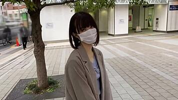 Slender Japanese nympho rides bareback, can't hold back creampie in homemade video