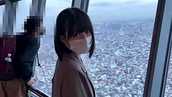 Slender Japanese nympho rides bareback, can't hold back creampie in homemade video