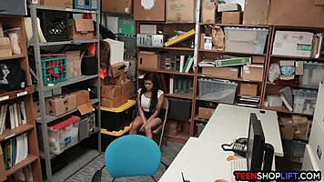 Asian Teen Shoplifter Caught By Horny Security Guard On Hidden Cam