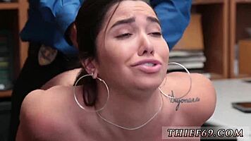 Skinny teen gets tied up for apparel theft