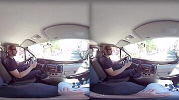 Is this wild naughty van vr sex with blowjob and big tits?