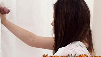 Teen Mormon Mouth Jizzed with Raw Desire