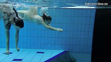 Two Girls Swim and Get Naked on Beach