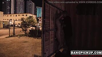 hey, watch this teen goldie take it rough outdoors, getting slammed hard in wild action