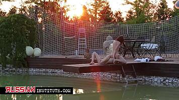 Two lesbians fingering on the pier