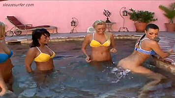 Discover the wildest lesbian foursome with teens 18+ using dildos and toys.