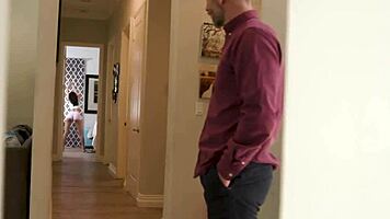 Eliza Ibarra teases stepdad with blowjob