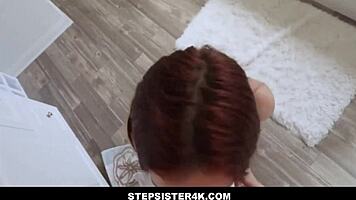 Petite 18+ Stepsister Danni Rivers Stunned by Bathroom POV Cock