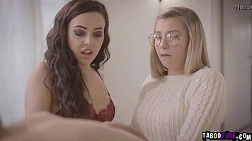 Nerd stepsis and stepbro enjoy roleplay fun together