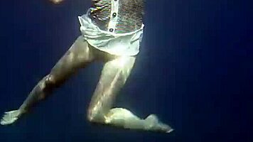 young sluts feel liberated swimming naked alone