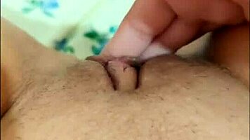 Hairy Pussy Leaks From Long Fingers And Cum