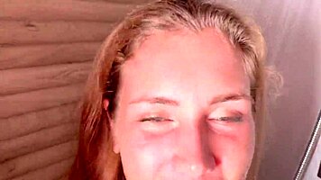 Shower with happy ending blowjob