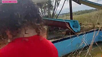 We Had Outdoor Sex, I Couldn't Resist, Stripped Bikini, Rode Boyfriend's Cock In Front Of Friend