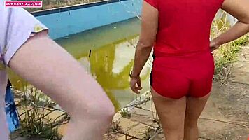 We Had Outdoor Sex, I Couldn't Resist, Stripped Bikini, Rode Boyfriend's Cock In Front Of Friend