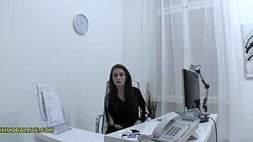 petite redhead anna de ville orders staff to make her squirt