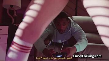 Bbc sliding between thick thighs and teasing latina curves