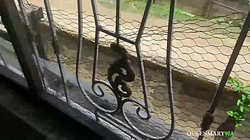 Outdoor Threesome Fuck While Strangers Pass By