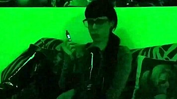 beth kinky goth mistress smokes in green light hd