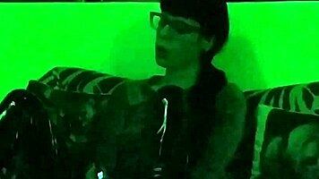 beth kinky goth mistress smokes in green light hd
