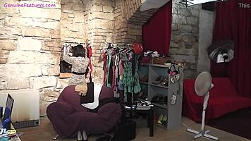 She says, 'Watch this amateur teen tease with a lap dance backstage.'