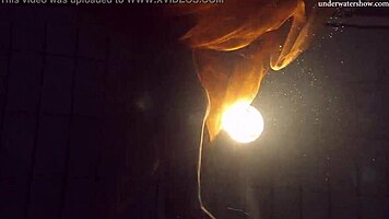 Nastya strips clothes and shows body in pool