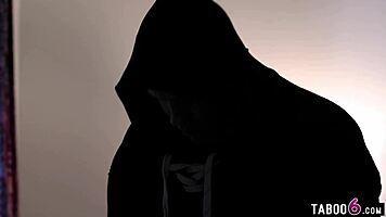 The intruder caught sniffing Brooklyn Gray's panties gets a choice: deepthroat or rough fucking her big ass.