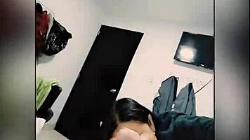 sexy colombian couple kissing and licking