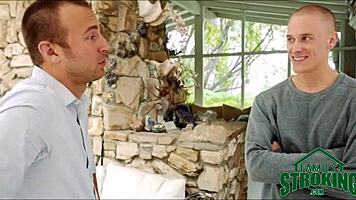 Teen intensely fucked by stepbrother and boyfriend while blindfolded