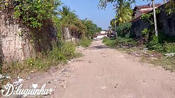 skinny brazilian pornstar jerks monster cock in abandoned site