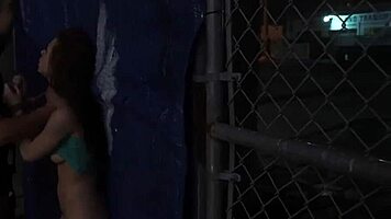 i fucked this blonde teen outdoors in a rough public bang-out, she's bound and everything