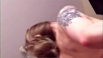 cute redhead teen rides big cock at sex party with small tits