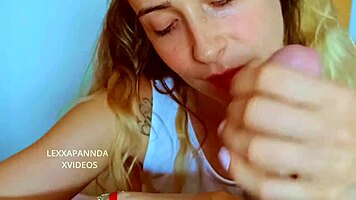 Green-Eyed Stepsister Delivers Incredible Blowjob!