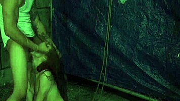 Blonde teen feels intense first time outdoor domination