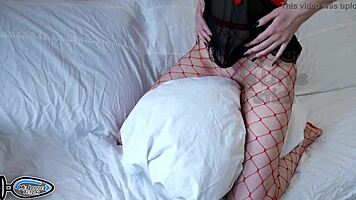 my stepsister rubs her wet pussy on the pillow in maid cosplay?