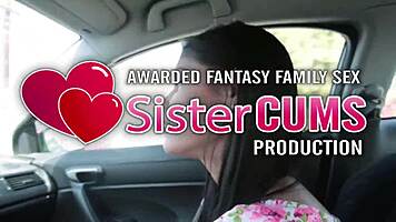Adorable Teen Babe Riding Stepbro To The Shop