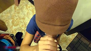 My neighbor paid me with a blowjob for the flat, sucking and cumshot