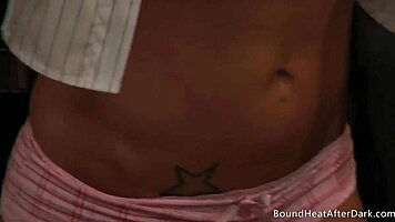 Busty blonde slave submits to dominant madame's touch.