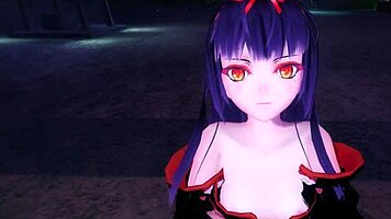 Yui gives blowjob in hentai game