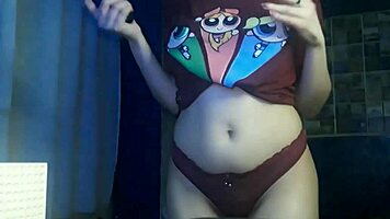 sexy girl in cosplay costume with big ass and toys