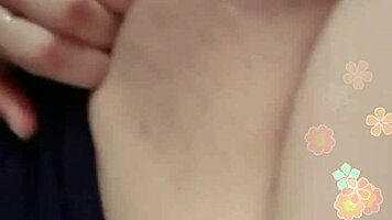 Indian beauty broadcasts live, massaging big tits on webcam