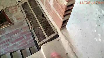 Spying on my stepmother while she washes clothes, but she discovers me