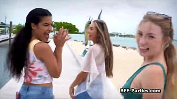 After Party Fourway with Slutty Girlfriends in Bikini POV Sex Tape