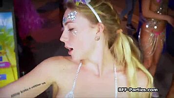 After Party Fourway with Slutty Girlfriends in Bikini POV Sex Tape