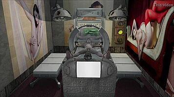 Teen brunette masturbates in fallout 4 room