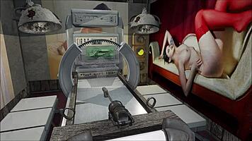 Teen brunette masturbates in fallout 4 room